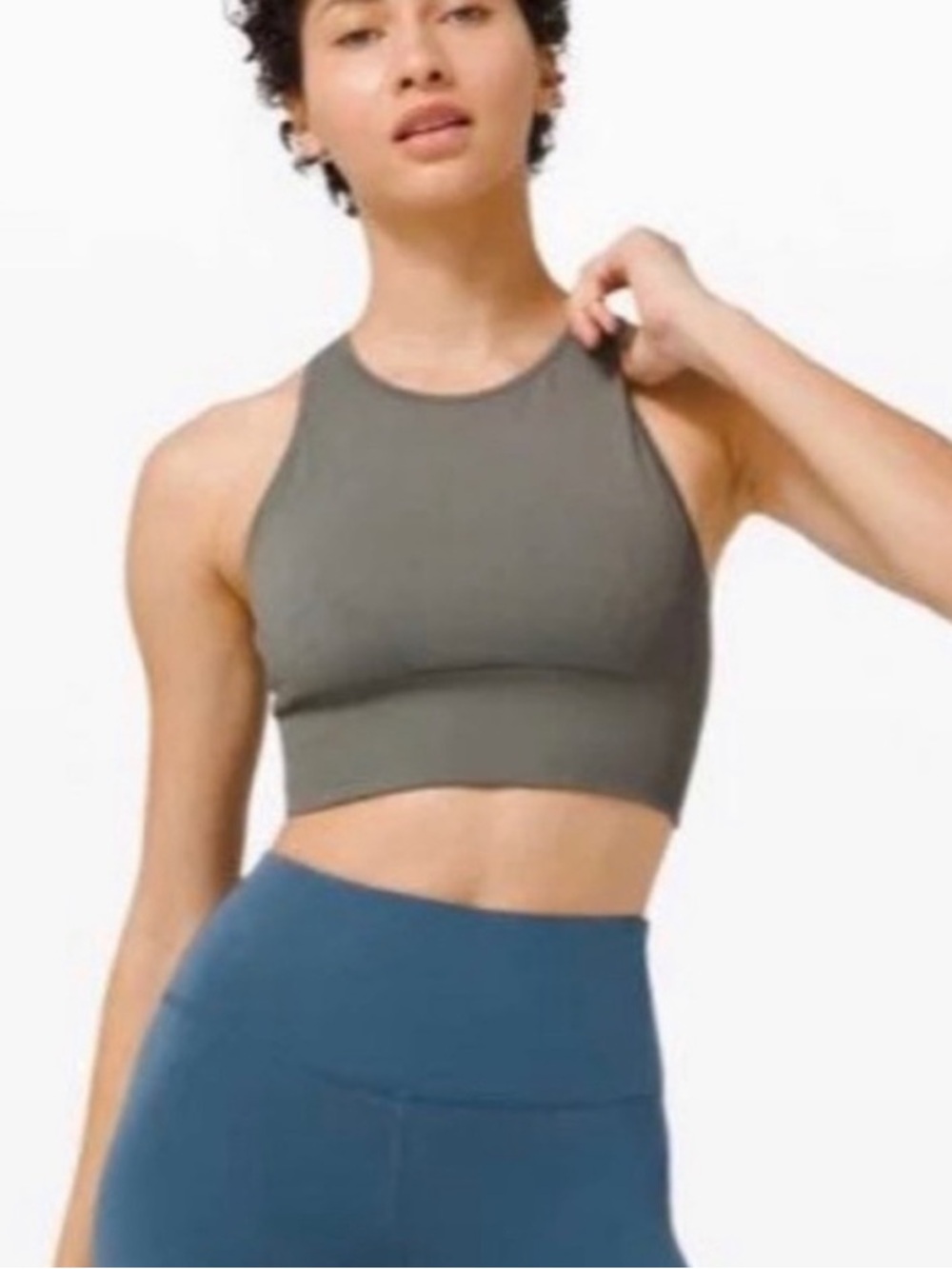 Lululemon Ebb to Train Bra in Gray Sage